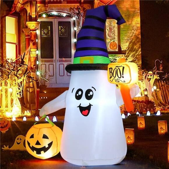 5 FT Halloween Inflatables Ghost Outdoor Decorations Blow Up Yard Cute - Picture 3 of 7